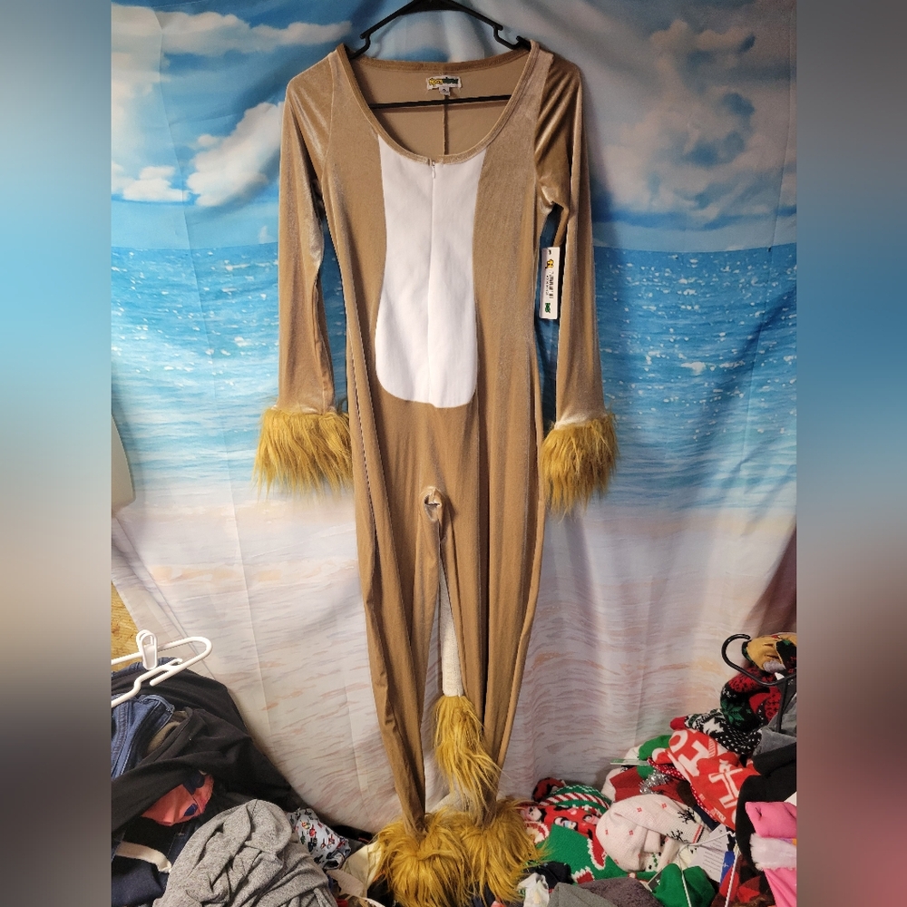 Tipsy Elves NWT Women's Fitted Lion Jumpsuit Halloween Costume Size XL - Picture 2 of 5